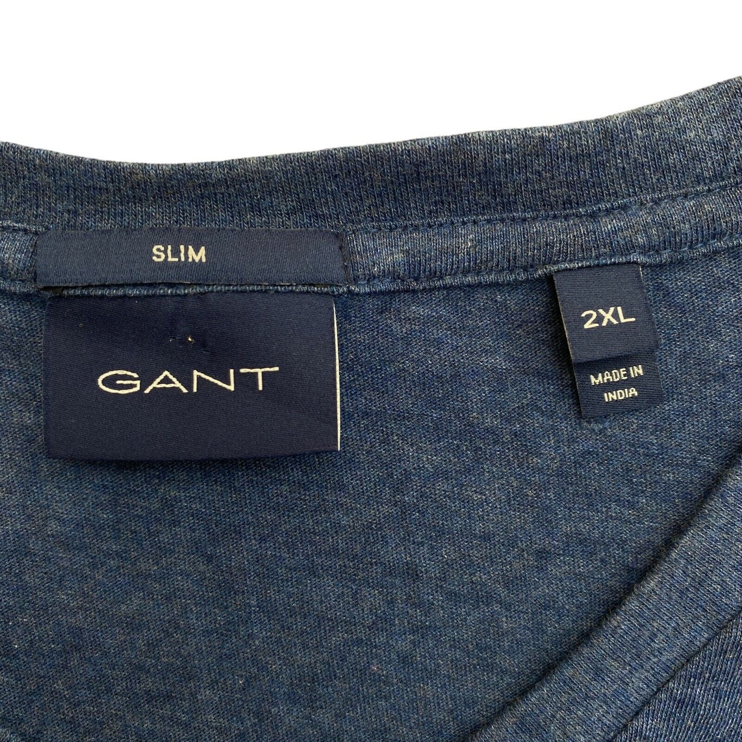 GANT Bleu Original Slim Col V T-shirt Taille 2XL XXL