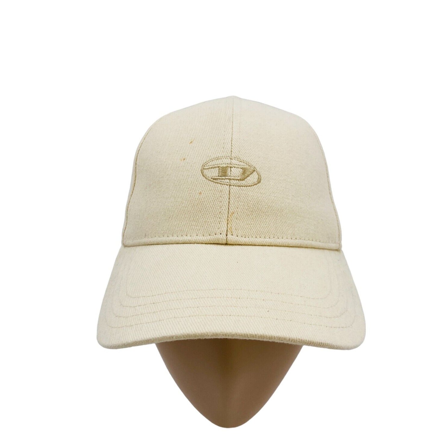 DIESEL Mens Beige Cotton Logo Baseball Twill Cap Hat One Size