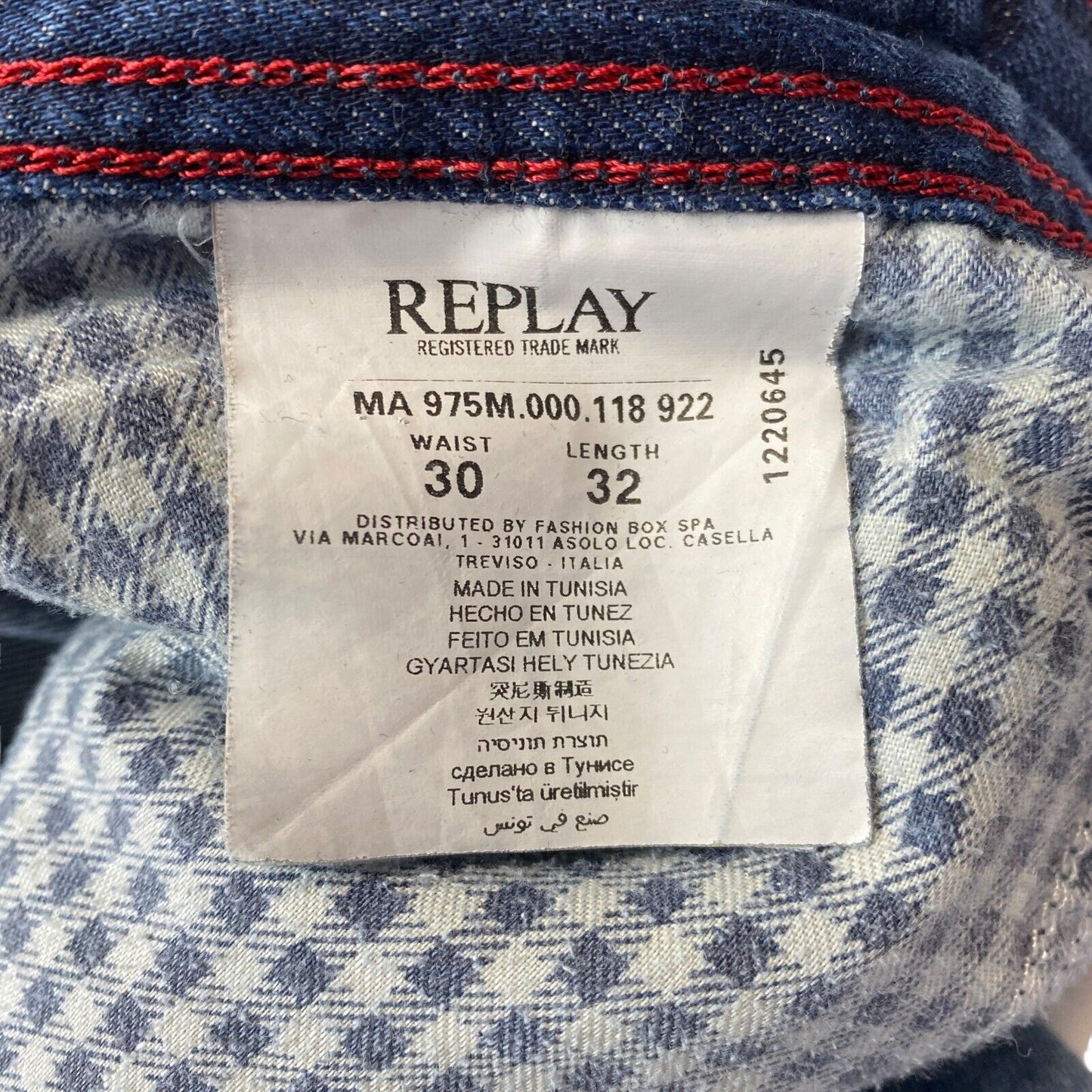 Replay NEWDOC Blue Regular Straight Fit Distressed Jeans W30 L32