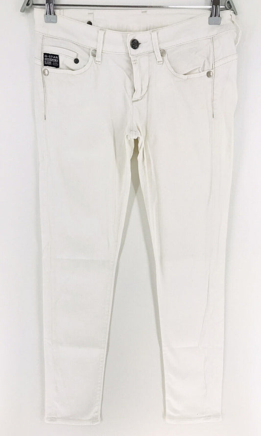 G-STAR RAW MIDGE Women White Stretch Skinny Fit Jeans W28 L32