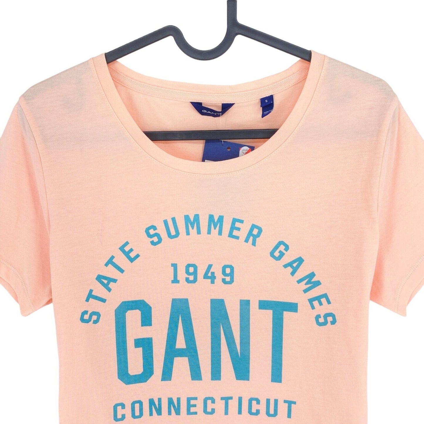 GANT T-shirt à col rond graphique d'été rose taille S