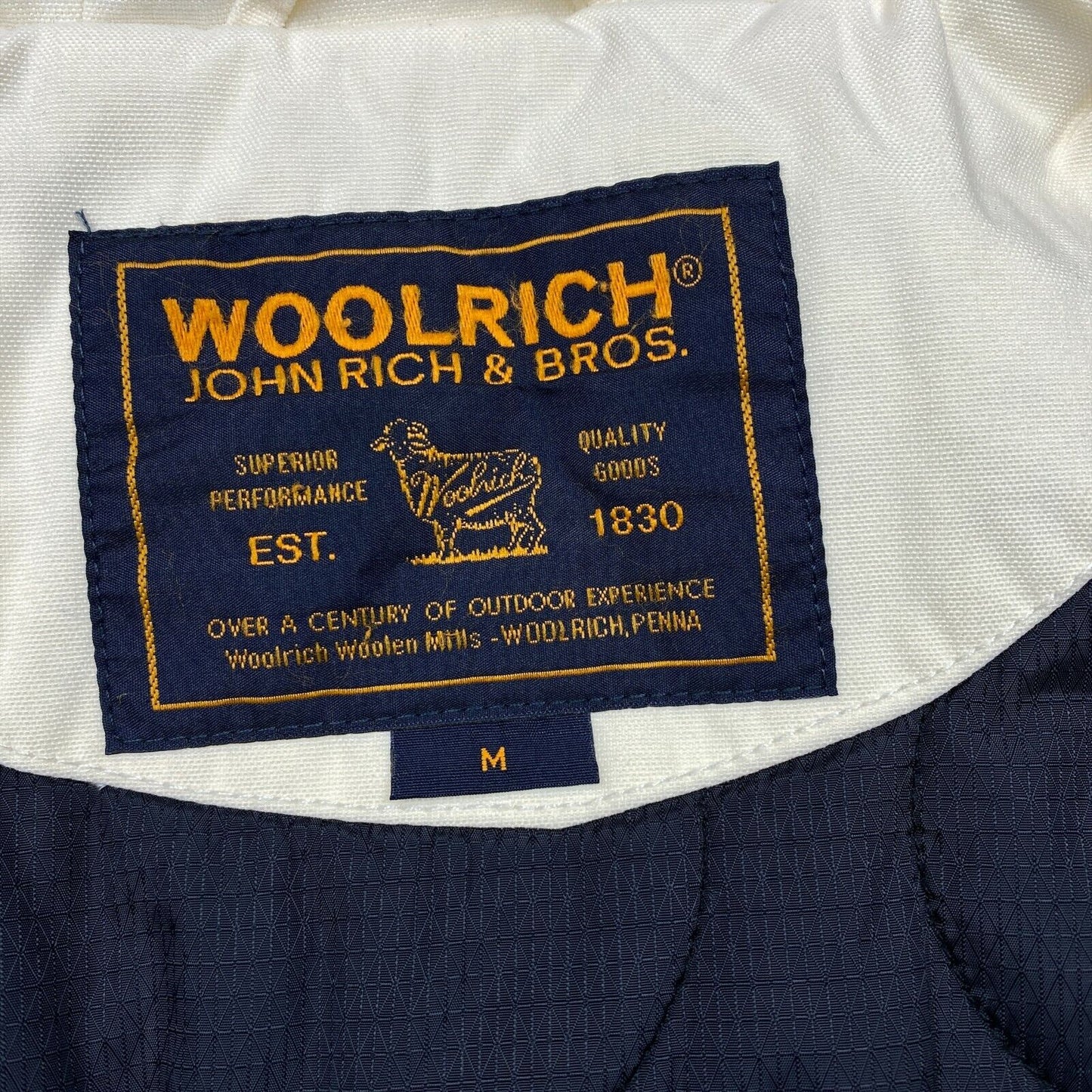 WOOLRICH Cream White Faux Fur Hooded Jacket Coat Size M