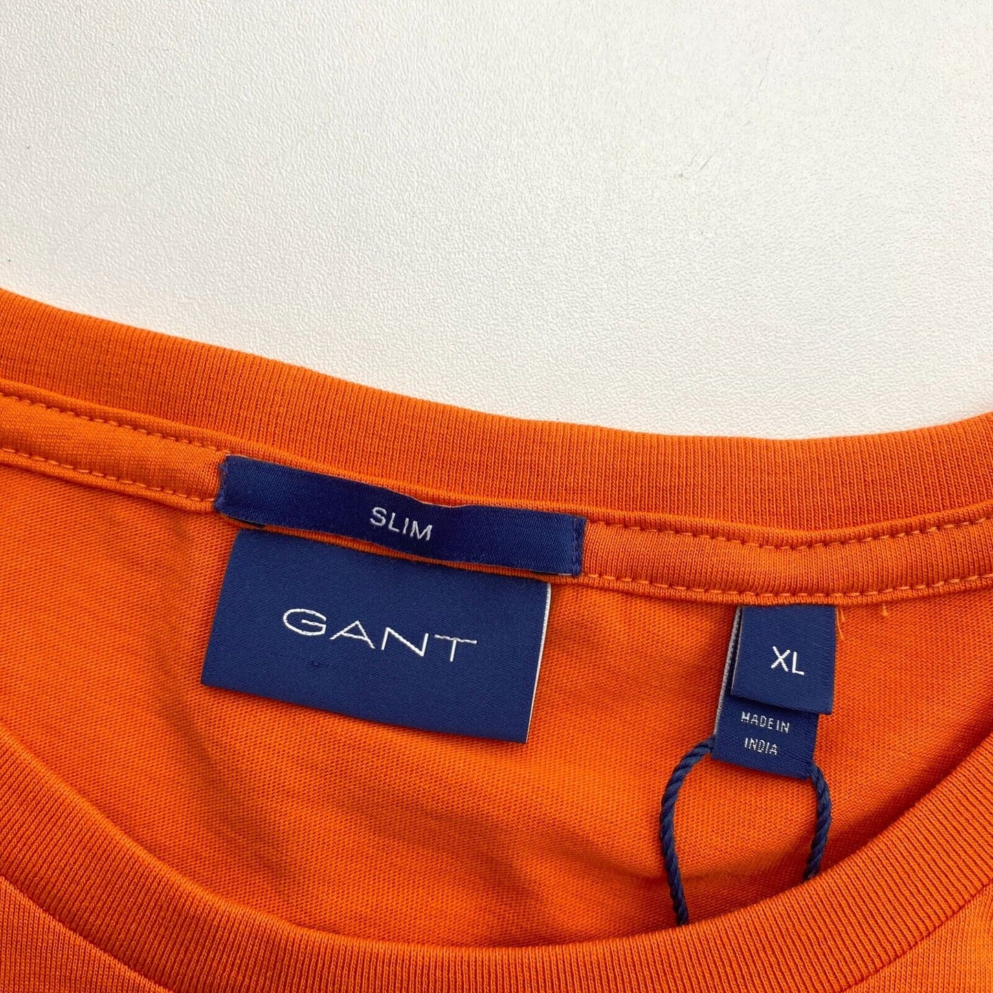 GANT Men Orange Slim Fit Original Crew Neck Short Sleeve T Shirt Size XL