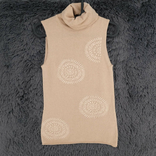 LANEROSSI Brown Wool Cashmere Roll Neck Top Size 3 - L