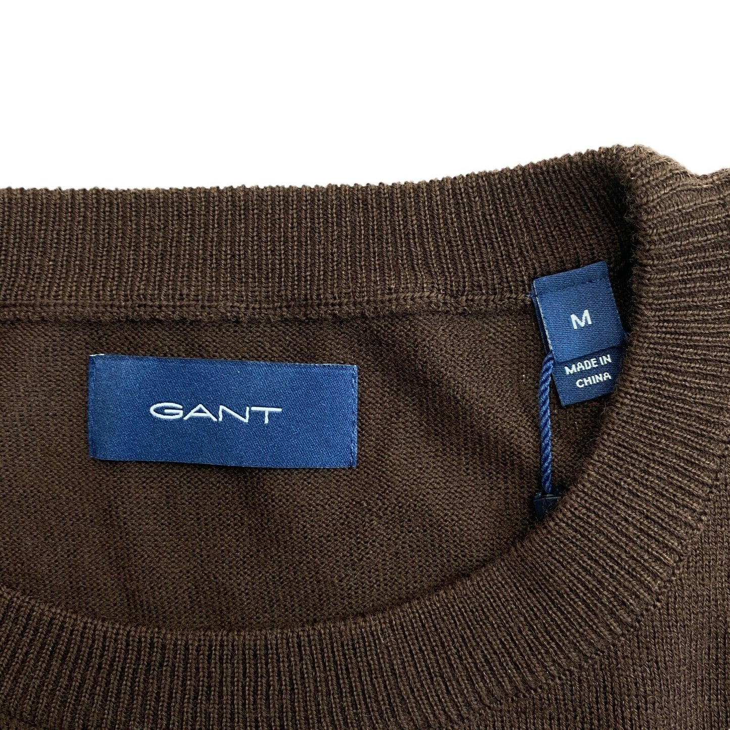 GANT Brown 100% Wool Crew Neck Sweater Pullover Size M