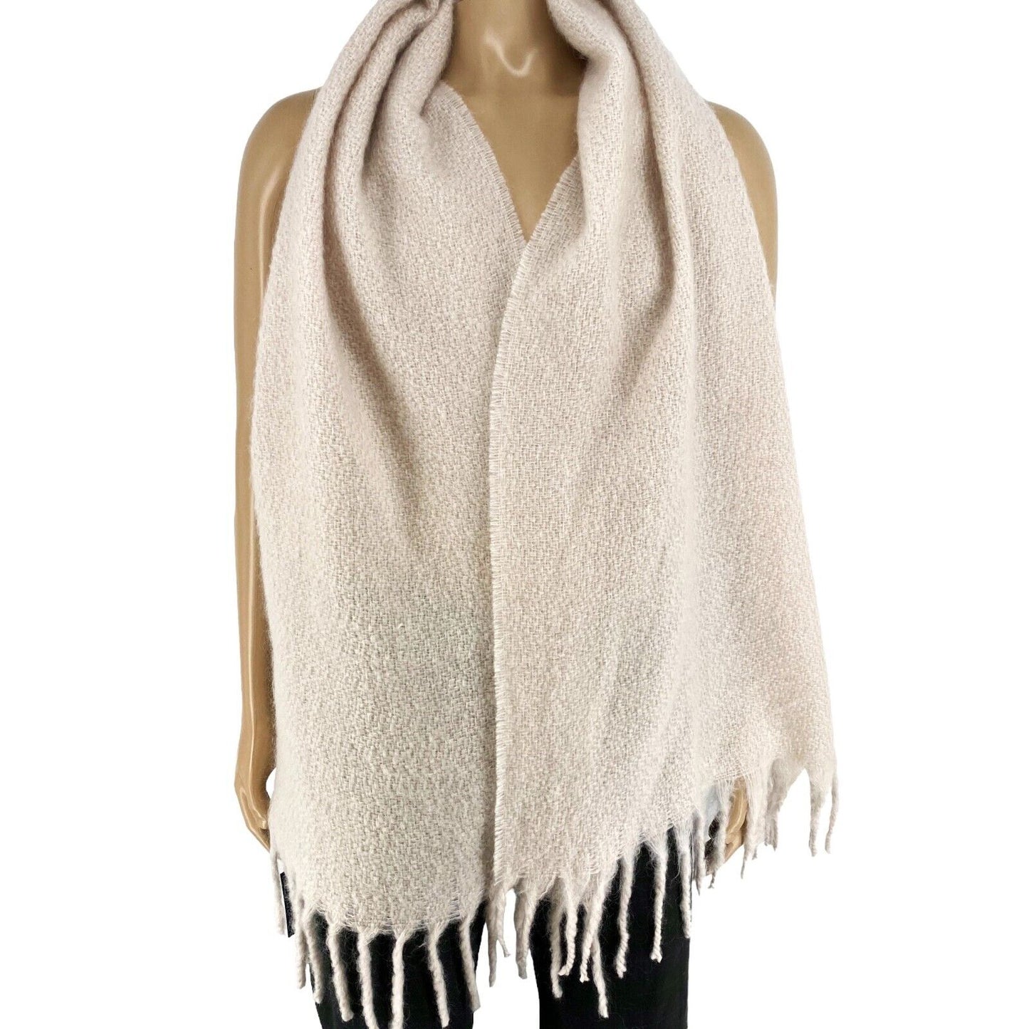 GANT Beige Grey Mohair Scarf Shawl