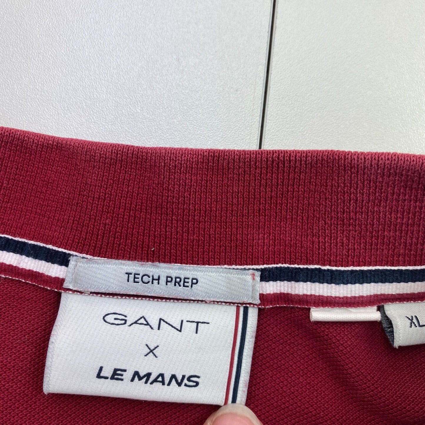 GANT x LE MANS Dark Red Tech Prep Pique Rugger Polo Shirt Size XL