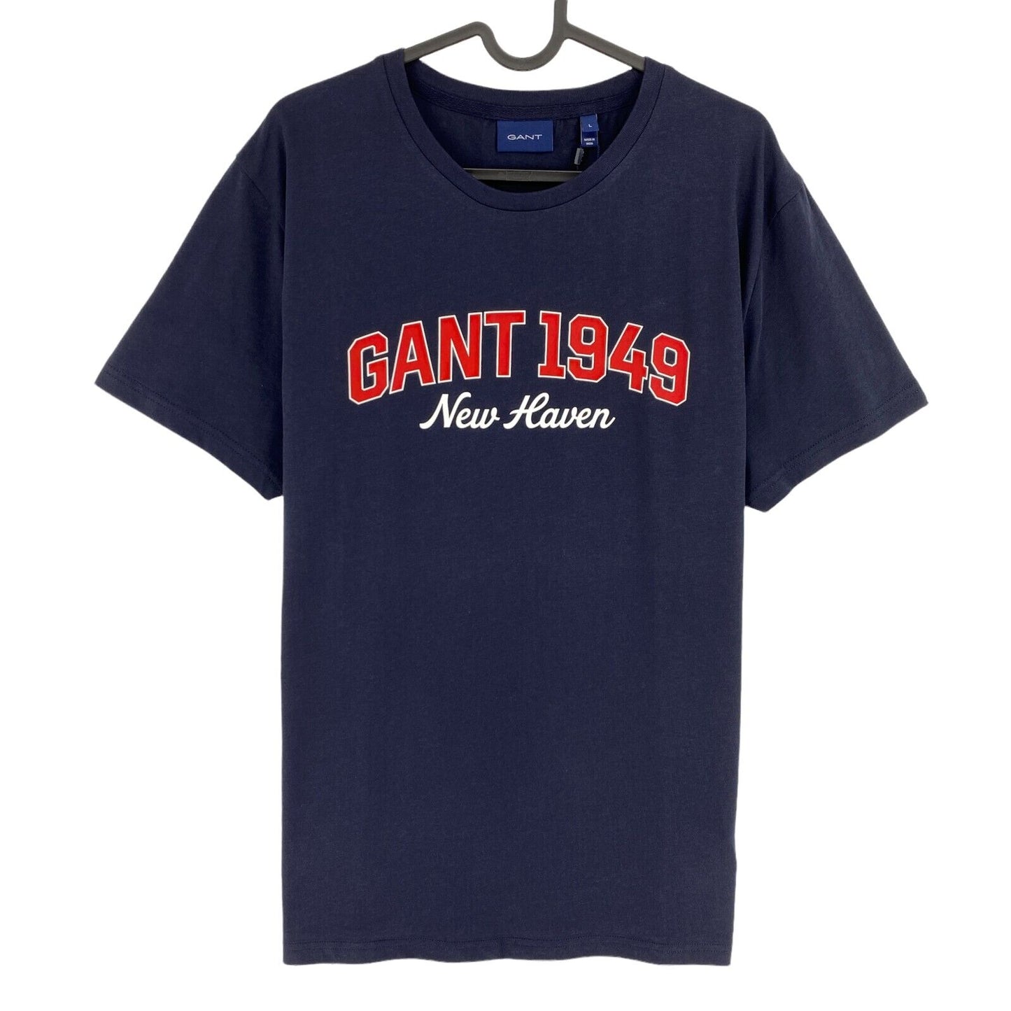 GANT T-Shirt mit Rundhalsausschnitt und Logo, Marineblau, Größe L