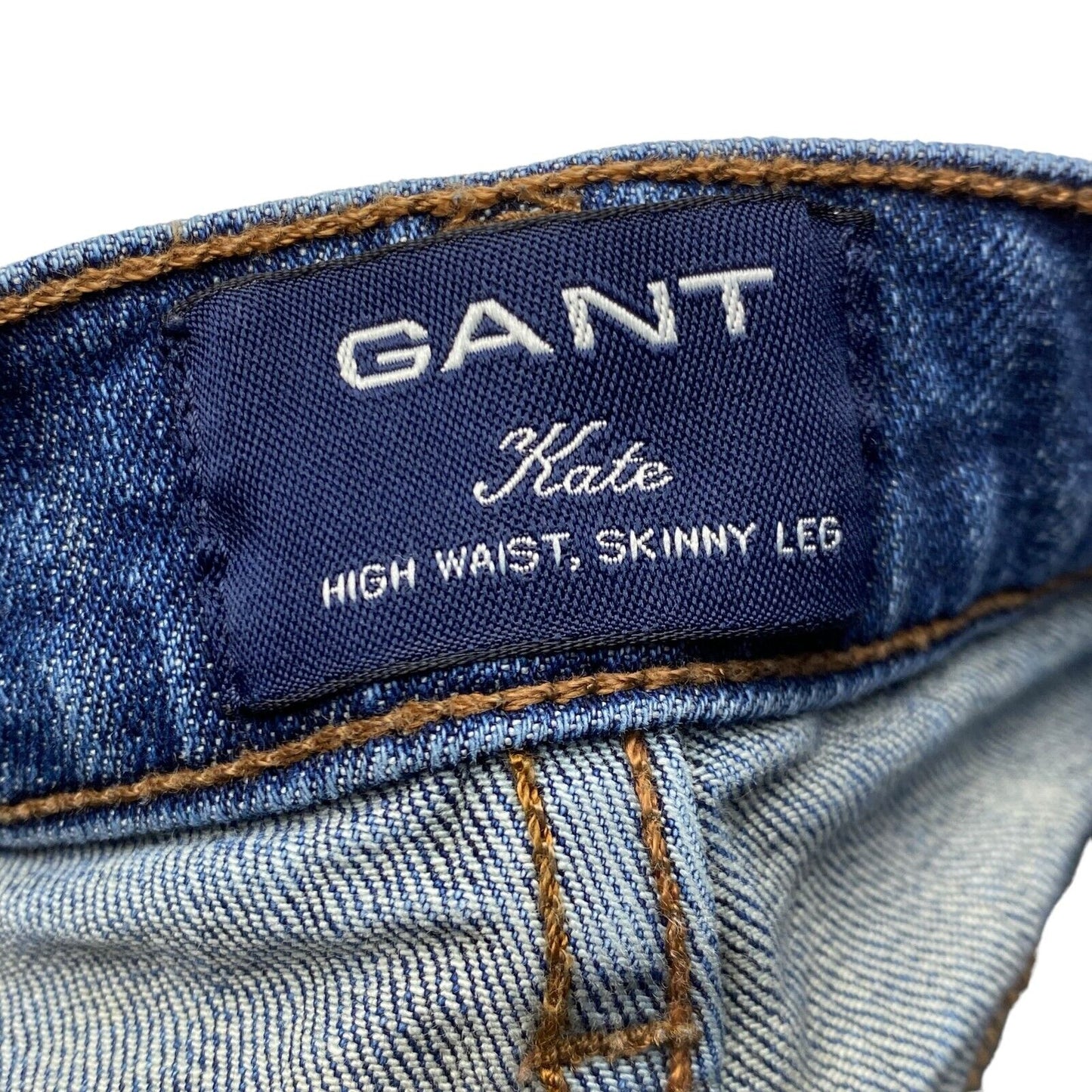 GANT KATE Damen Jeans mit hoher Taille und Stretch, Blau, Skinny Fit, Größe W27 L32