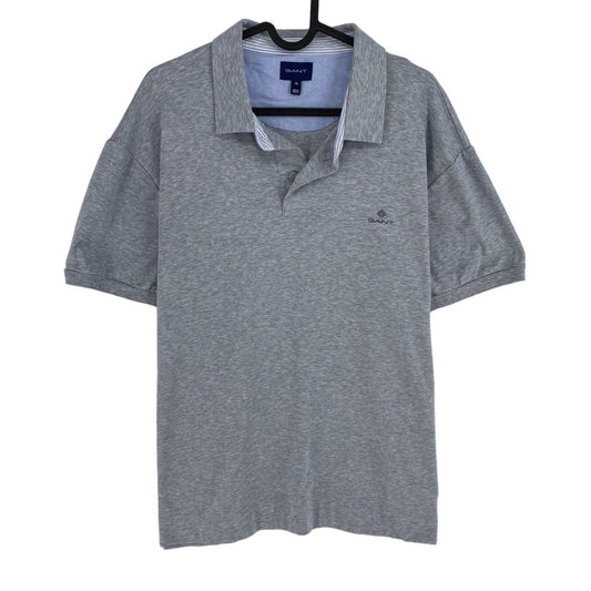 GANT Grey Mercerized Jersey Rugger Polo Shirt Size XL