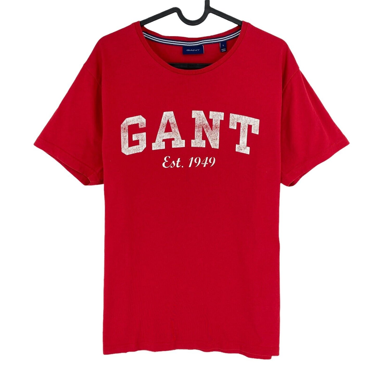 GANT T-shirt à col rond avec logo rouge Taille L