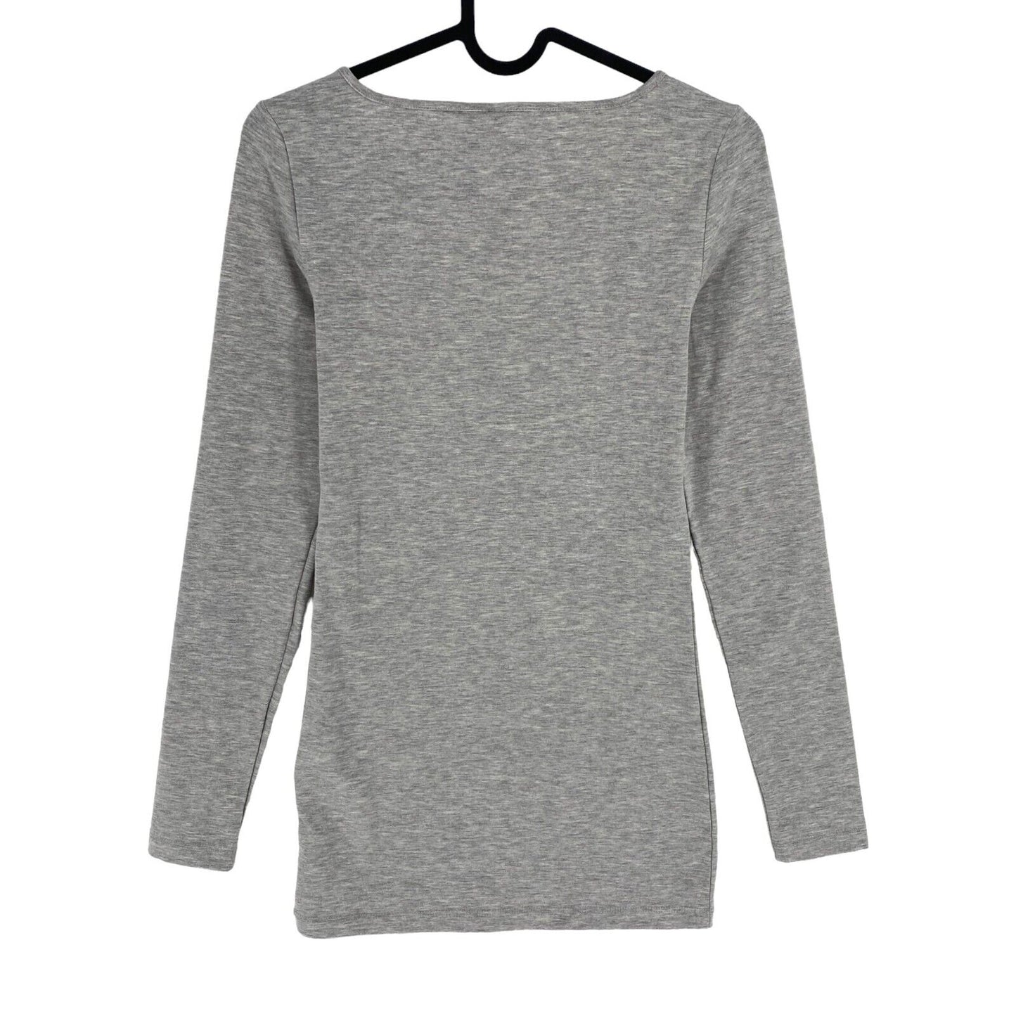 VERO MODA Womens Grey Scoop Neck Long Sleeves T Shirt Size XS