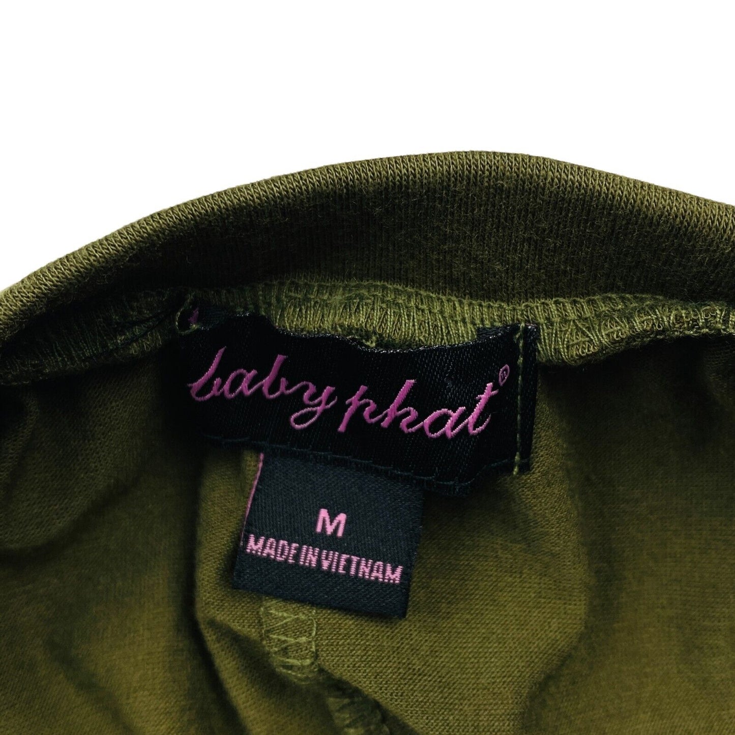 BABY PHAT Dunkelgrünes ärmelloses Minikleid Größe M