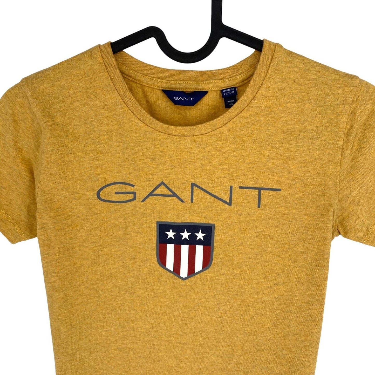 GANT Boys Yellow Shield Crew Neck SS T Shirt Size 9-10 Years 134/140 cm