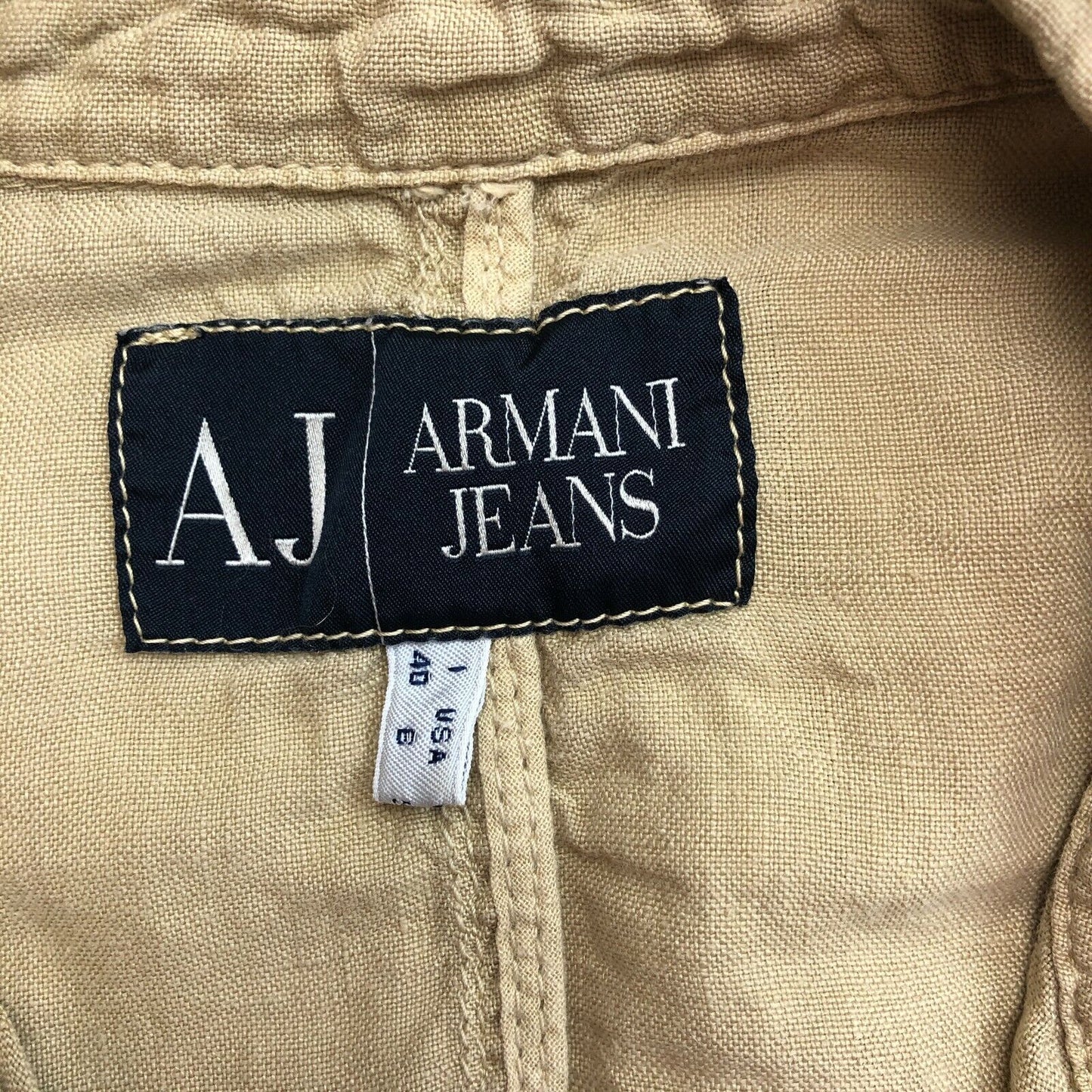 ARMANI JEANS Light Brown 100% Linen Basic Jacket Blazer Size EU 36 UK 10 US 6