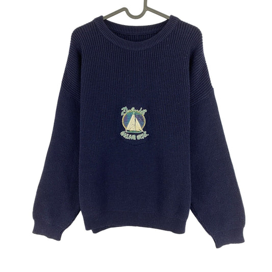 Cosby vintage Rétro années 90 Pull bleu foncé Pull Taille M