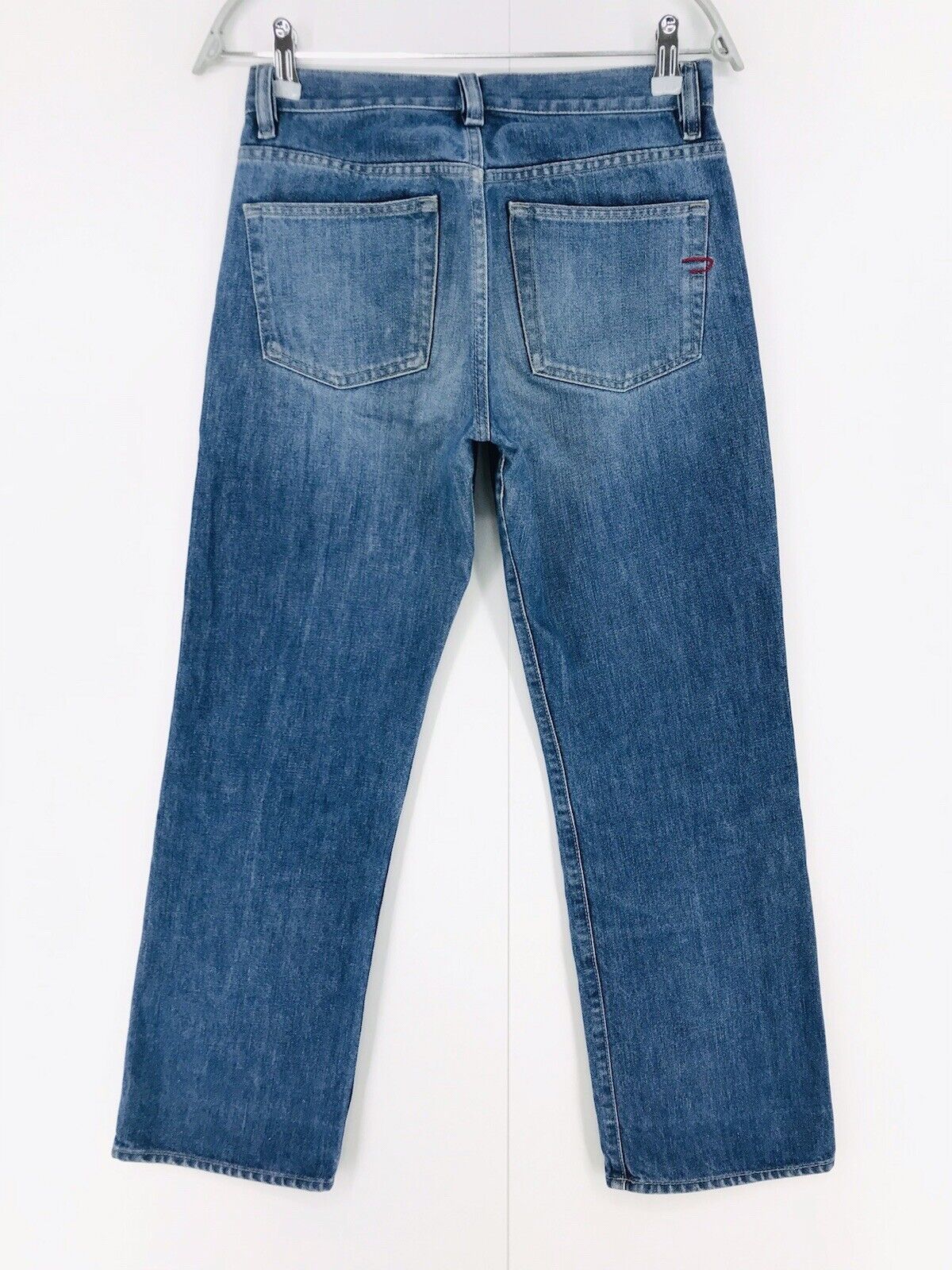 Diesel SKINT Women Blue Regular Straight Fit Jeans W27 L28 Made In Italy