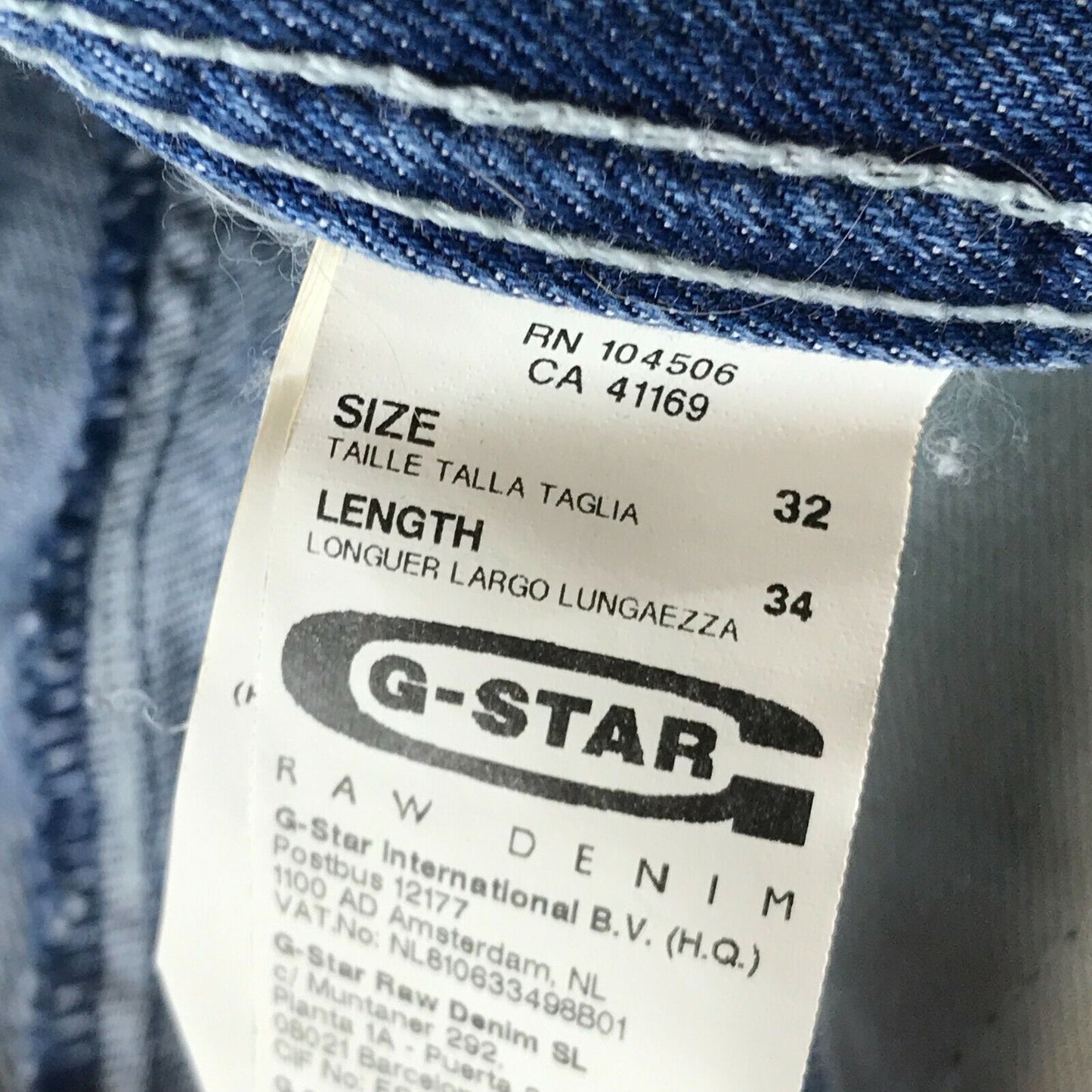 G-STAR RAW LOCKER Blue Regular Straight Fit Jeans W32 L34