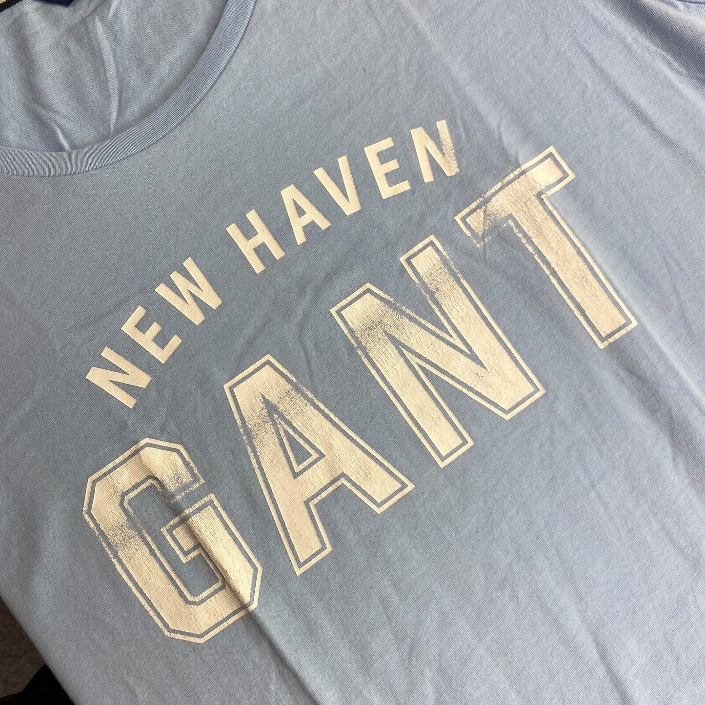 GANT T-shirt à col rond avec logo bleu clair taille XL