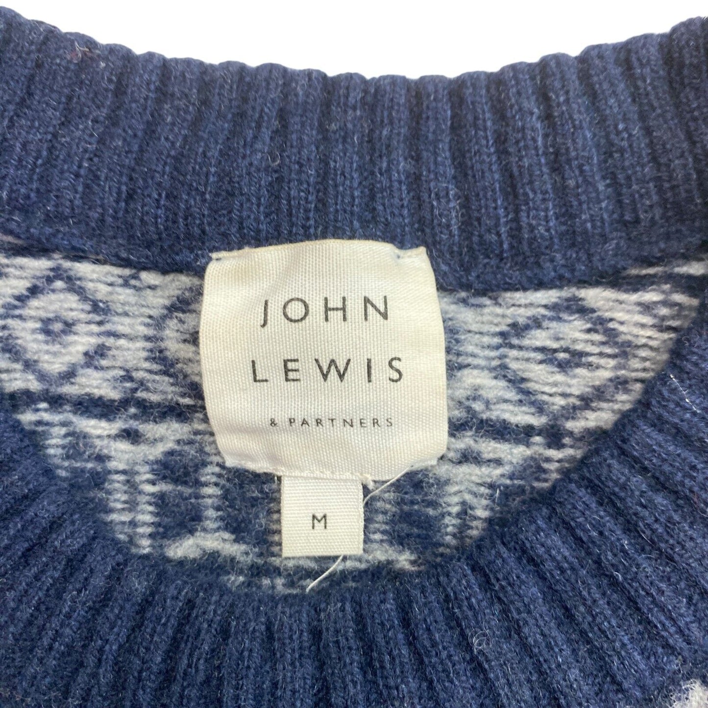 Cosby Vintage Retro 90s John Lewis Blue Sweater Pullover Size M