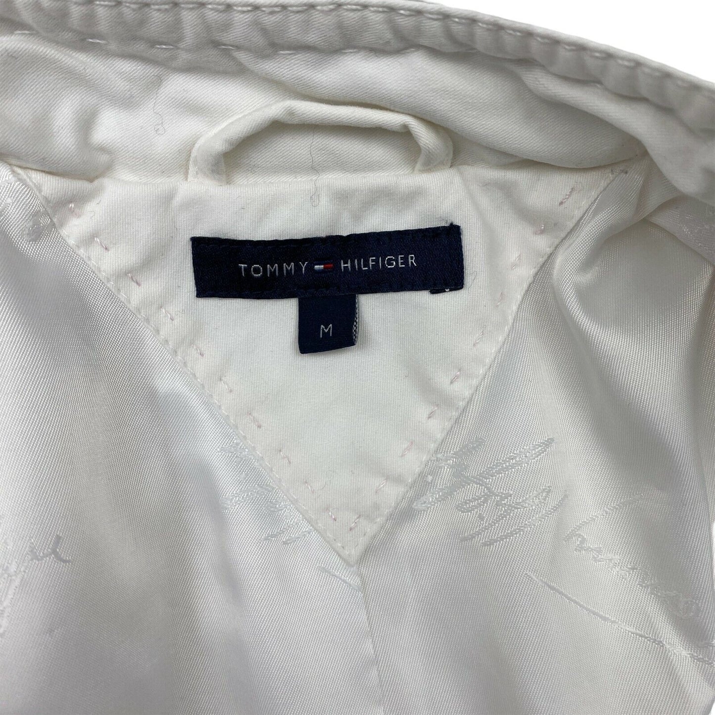 TOMMY HILFIGER White 100% Cotton Trench Coat Size M