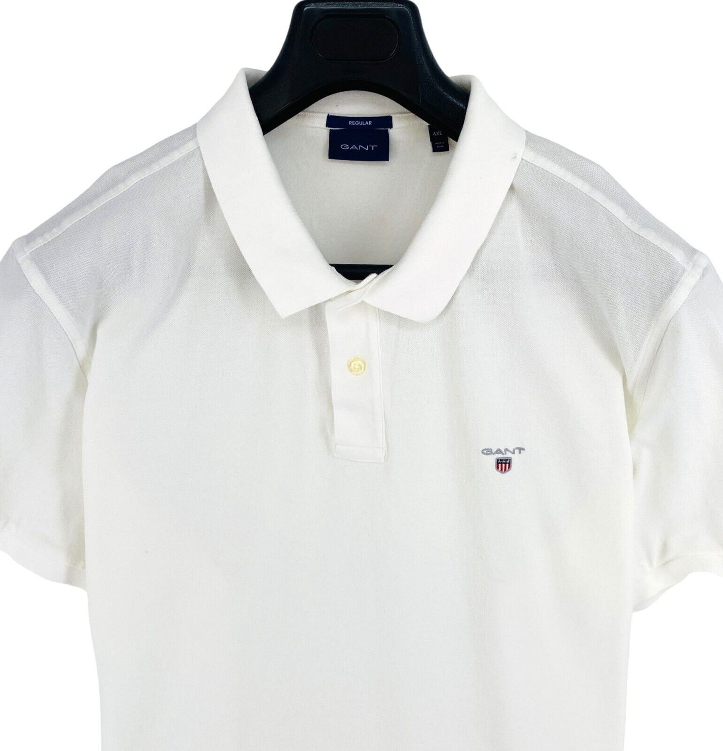 GANT Men White Original Pique Short Sleeves Polo Shirt Size 2XL XXL