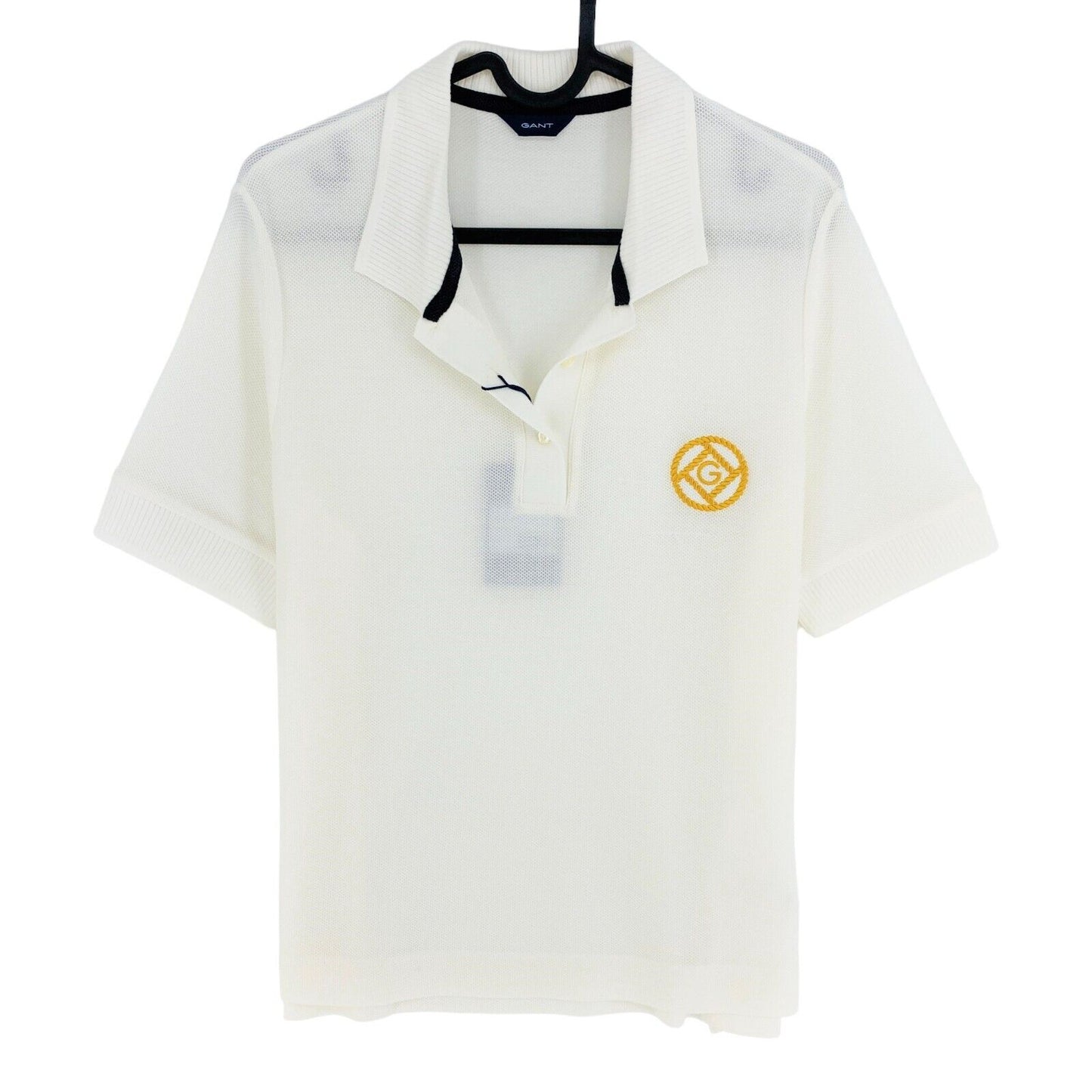 GANT White Rope Icon Pique Short Sleeves Polo Shirt Size M