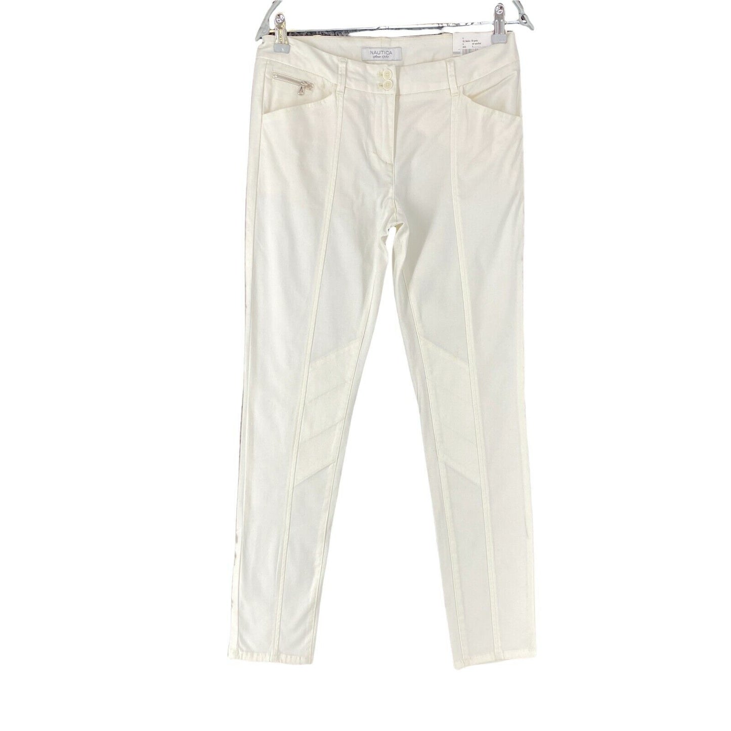 NAUTICA Women White Skinny Fit Trousers Size US 4 W30