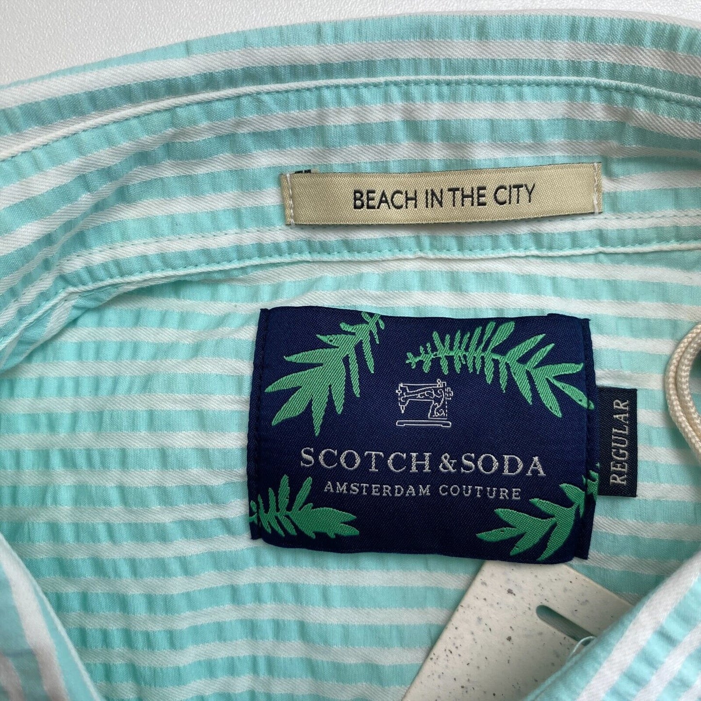 SCOTCH & SODA Green Striped Regular Fit Shirt Size S L