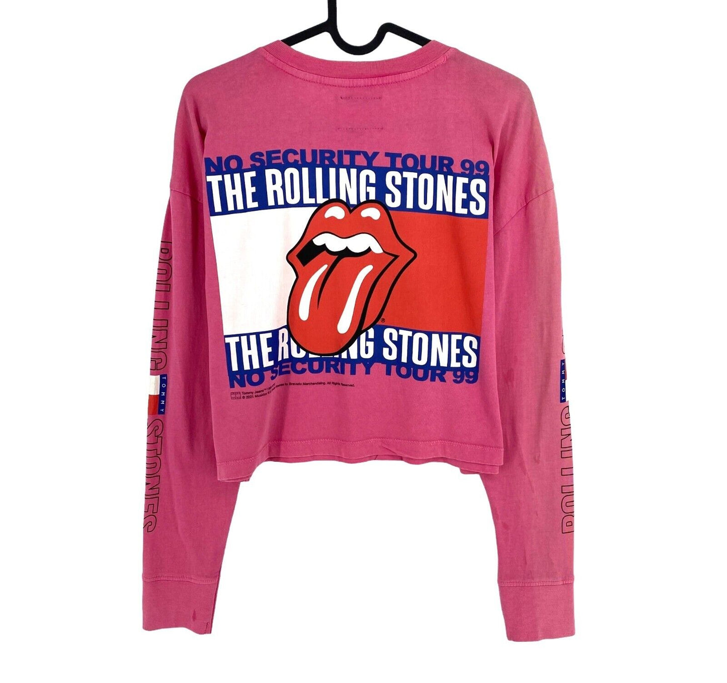 Tommy Hilfiger Jeans Rose Abo TJW Rolling Stones Crop T Shirt Taille M