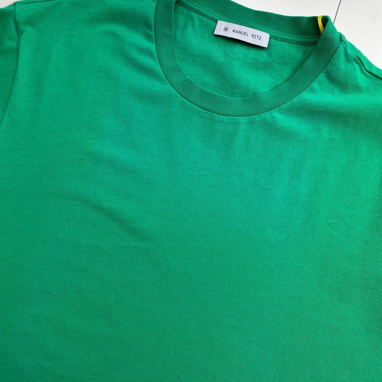 MANUEL RITZ Men Green Cotton Crew Neck Short Sleeve T Shirt Size L