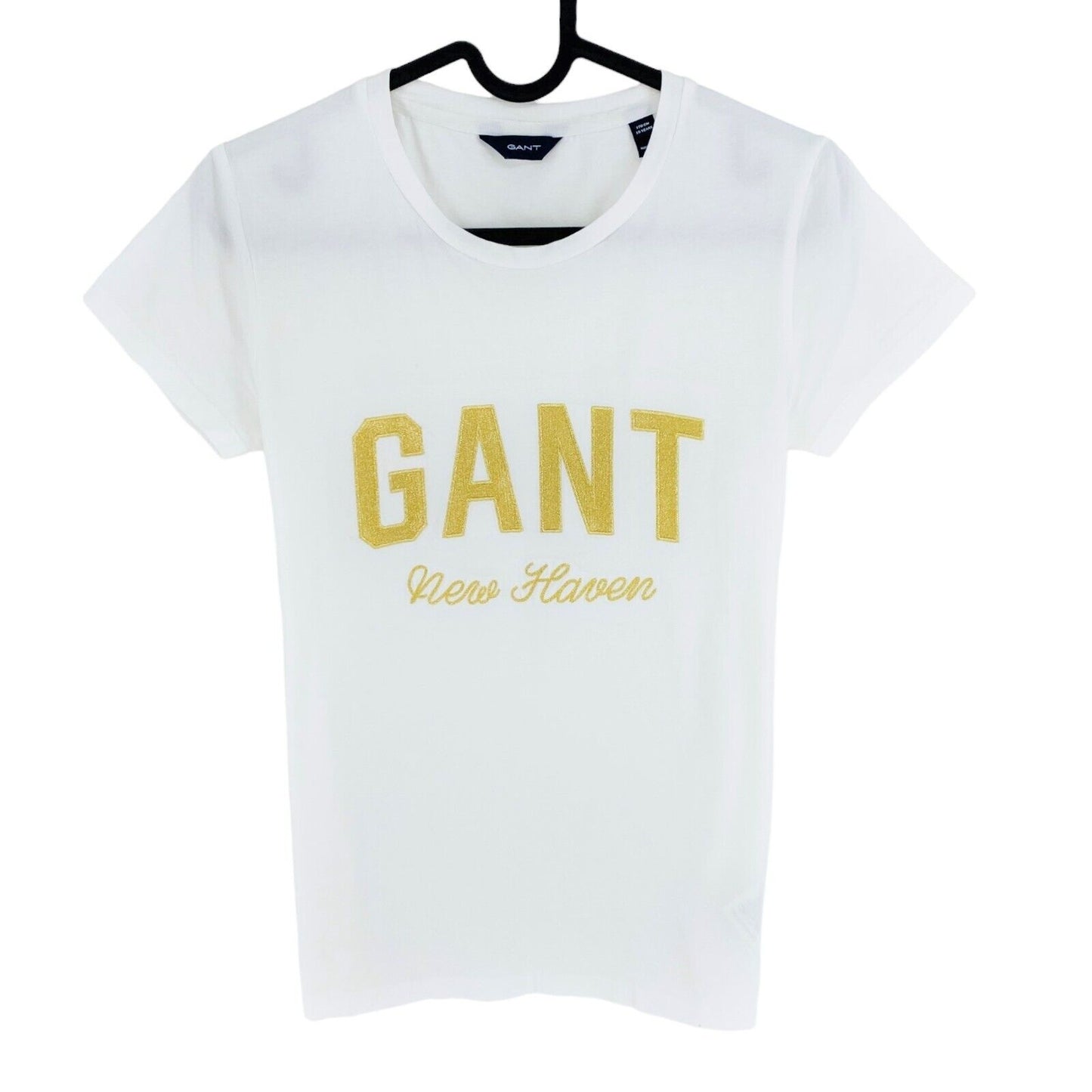 GANT Mädchen T-Shirt mit Rundhalsausschnitt und Logo, weiß, Größe 15 Jahre, 170 cm