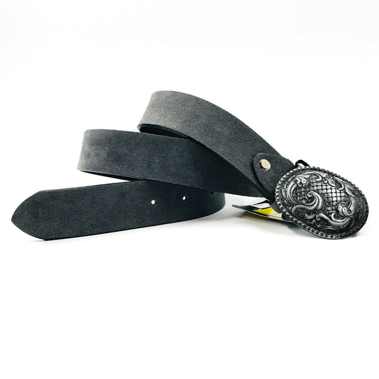 Artisti Italiani Dark Grey Genuine Suede Leather Belt Size 85 90 cm