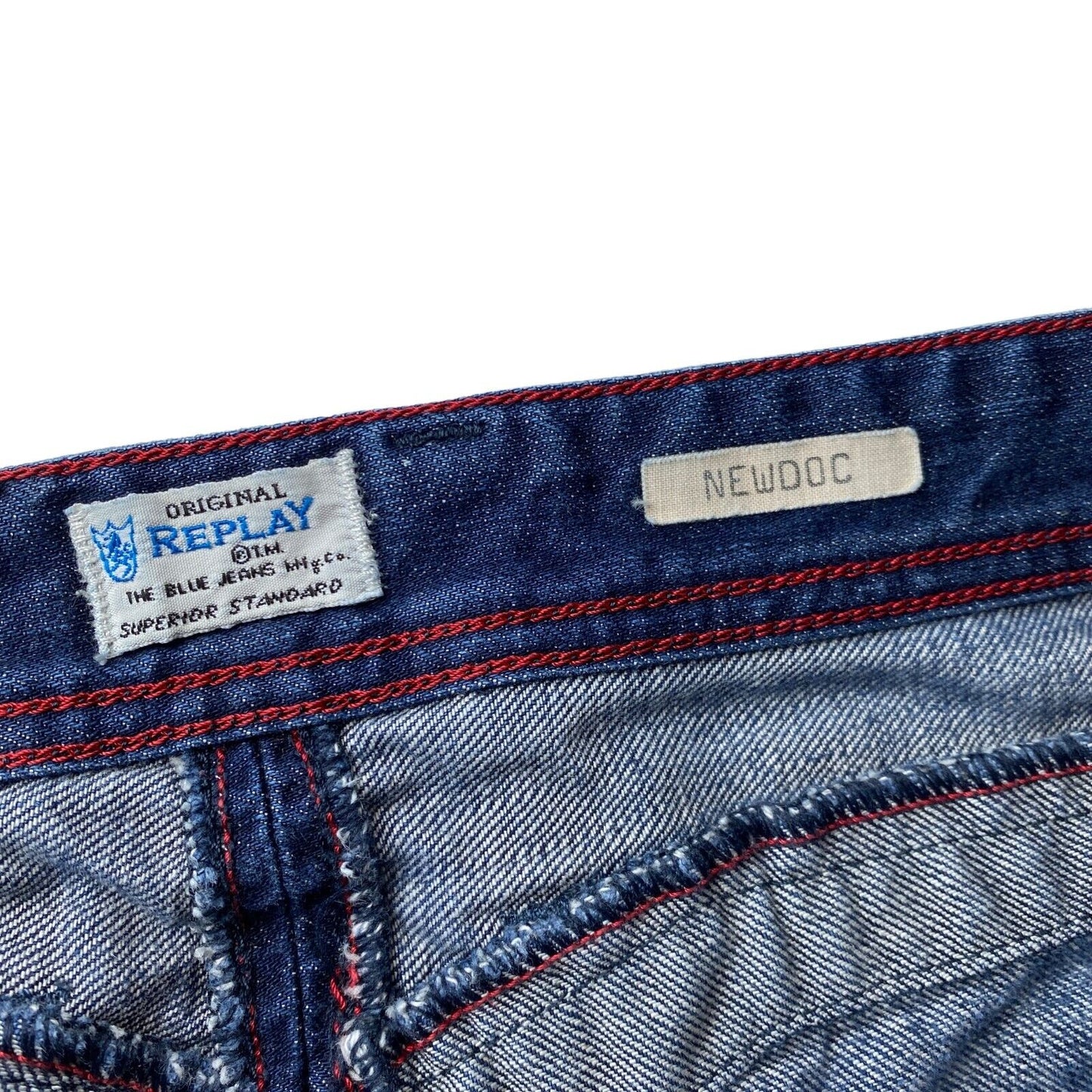 Replay NEWDOC Blue Regular Straight Fit Distressed Jeans W30 L32