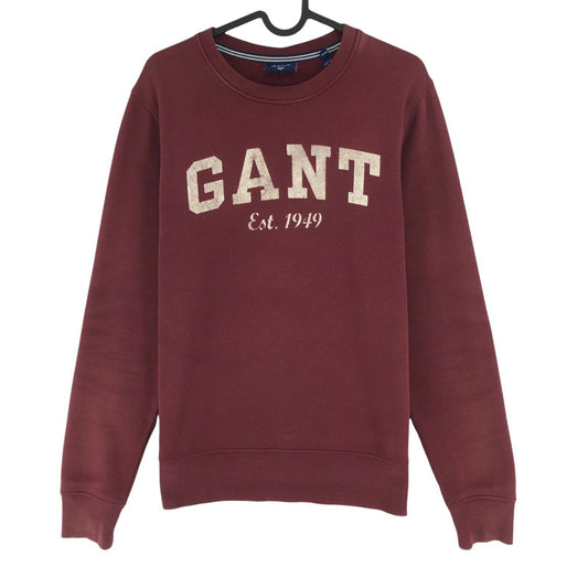 GANT Brauner Pullover mit Rundhalsausschnitt und großem Logo, Größe S