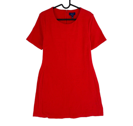 GANT Women Red Jersey Pique A Line Dress Size EU 40 UK 12 US 10