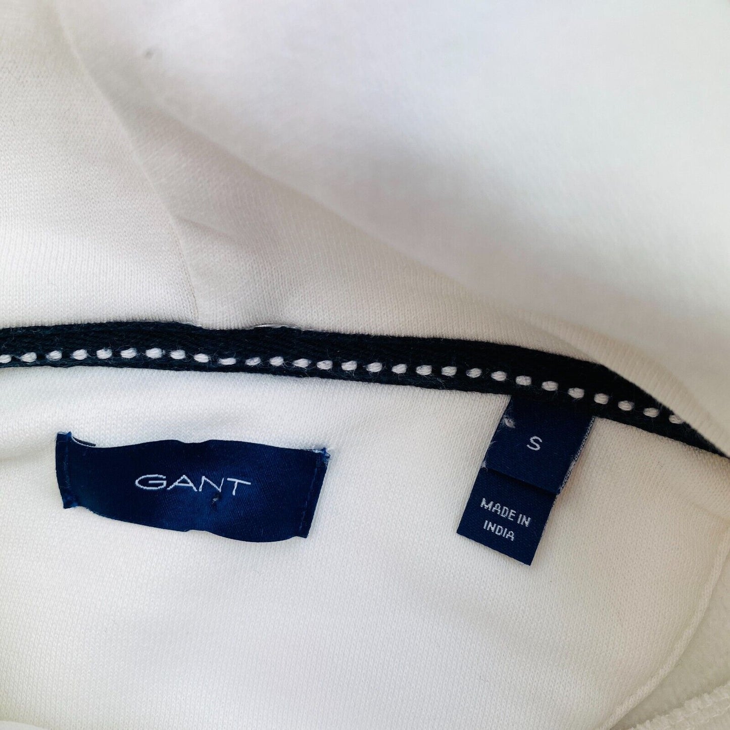 GANT White Retro Logo Hoodie Sweater Jumper Size S