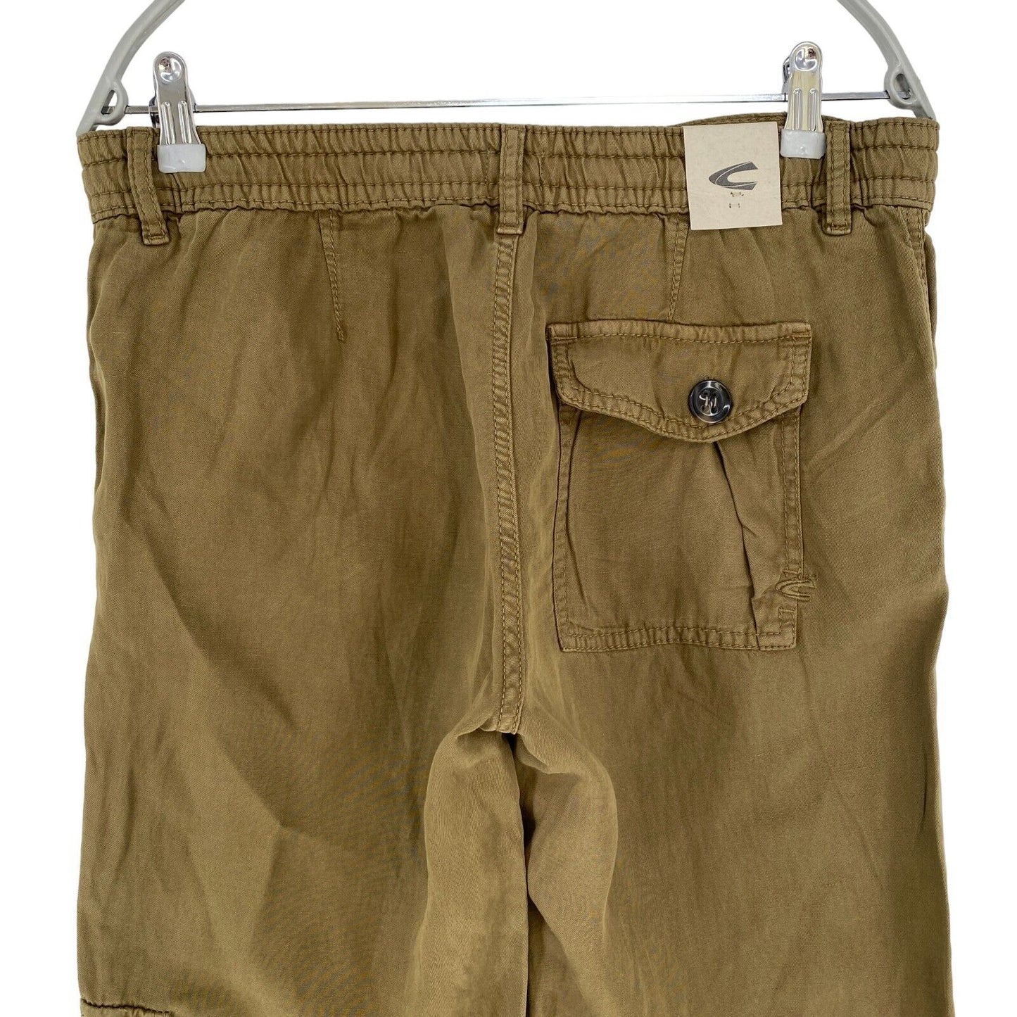 CAMEL ACTIVE Damen Hose, lockere Passform, mit Bündchen, Leinenmischung, Braun, Größe W27 L32