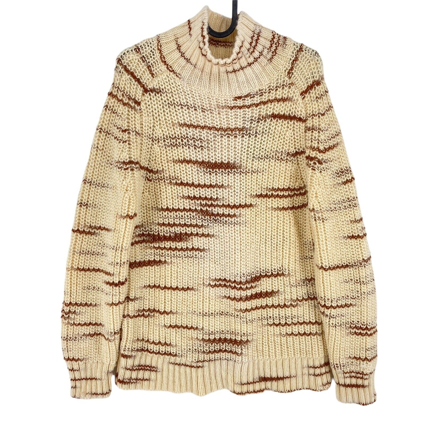 GANT Beige Multicolore Chunky Turtle Neck Sweater Jumper Taille XS