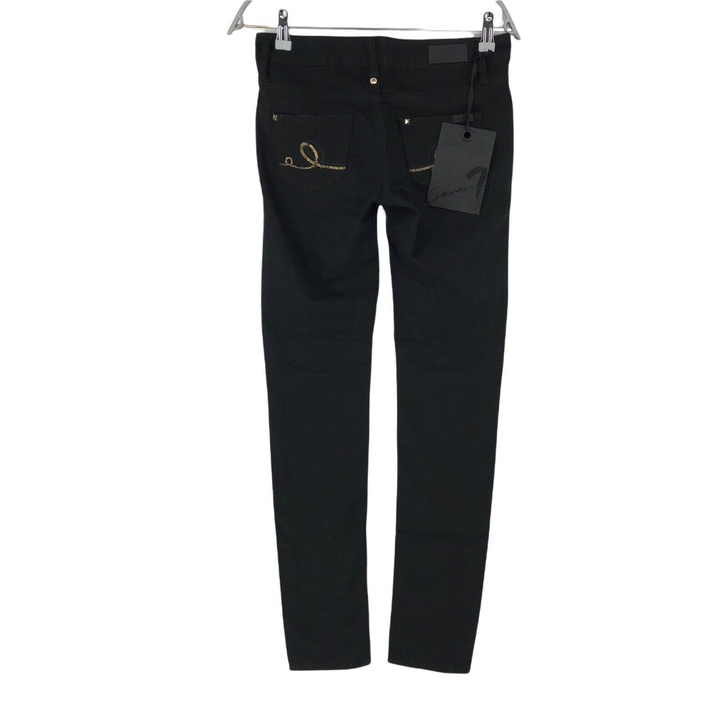 Jeans déchiré taille moyenne Seven7 MIRA pour femmes, noir, taille moyenne, prix conseillé de 255 €, W25