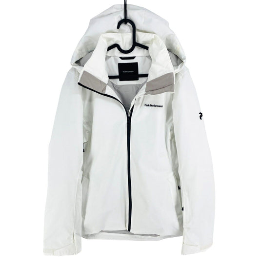 Peak Performance Women White Anima HIPE Ski Hooded Jacket Coat Size L