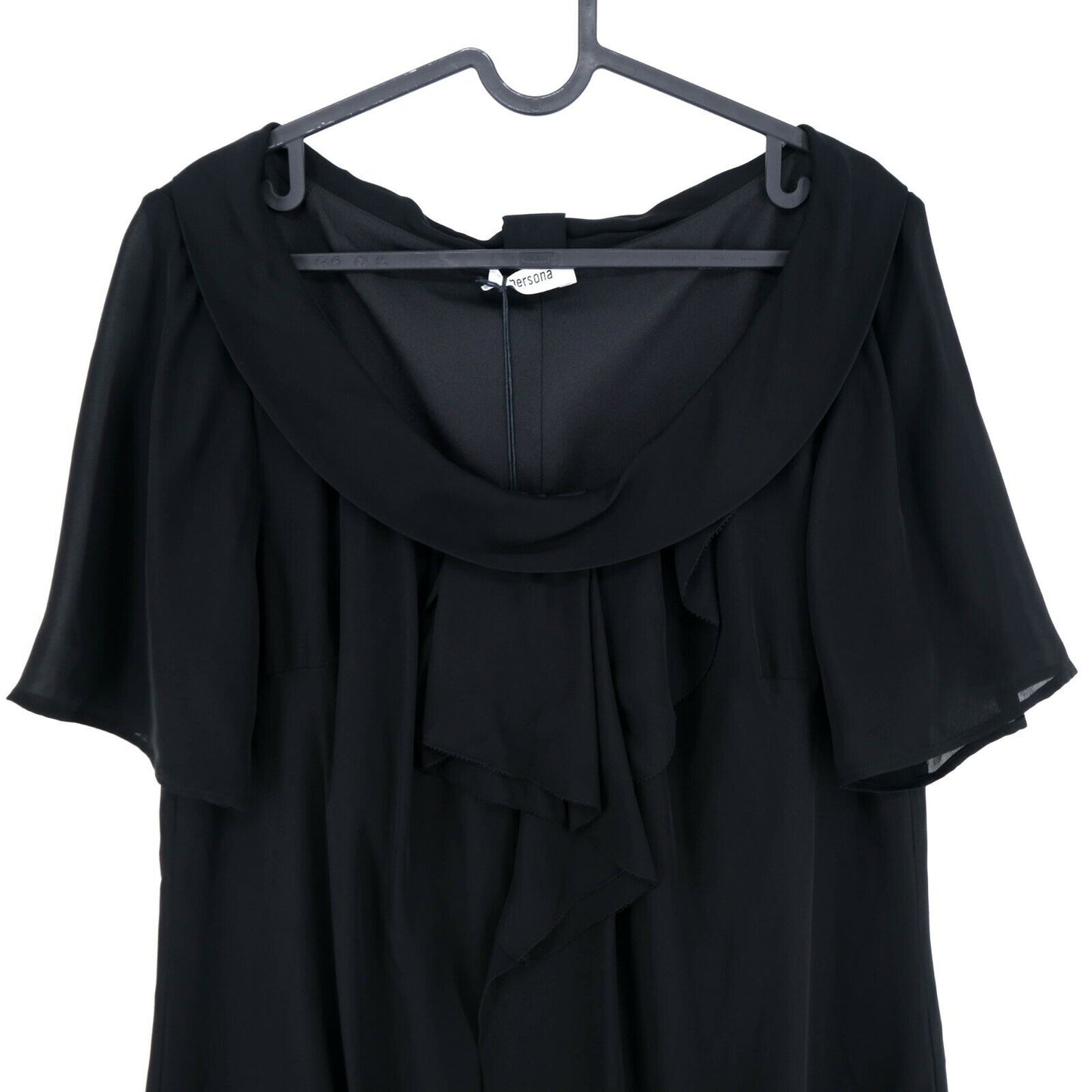 Prix ​​conseillé 229 € PERSONA Robe à col rond en soie noire Taille EUR 38 UK 10 US 8