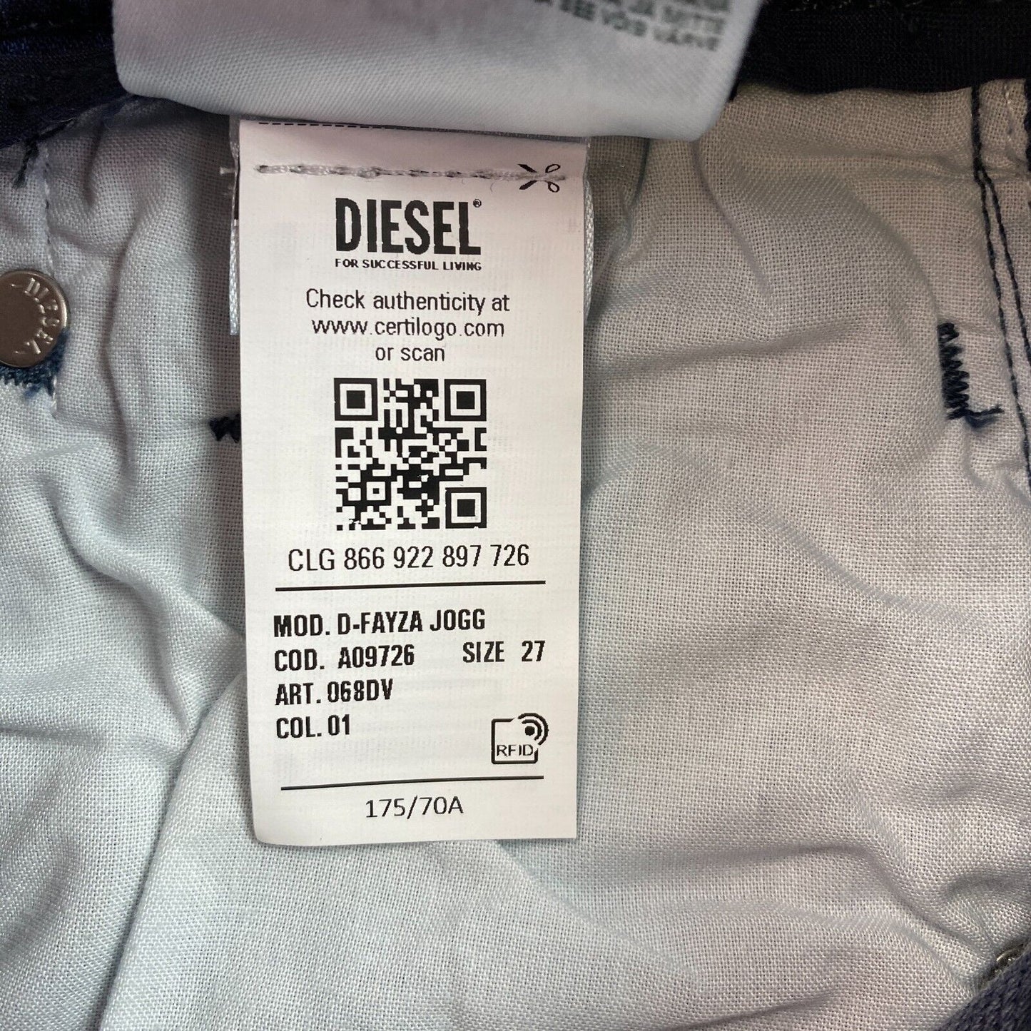 DIESEL Marineblaue Boyfriend-Jogging-Jeans, Größe W27