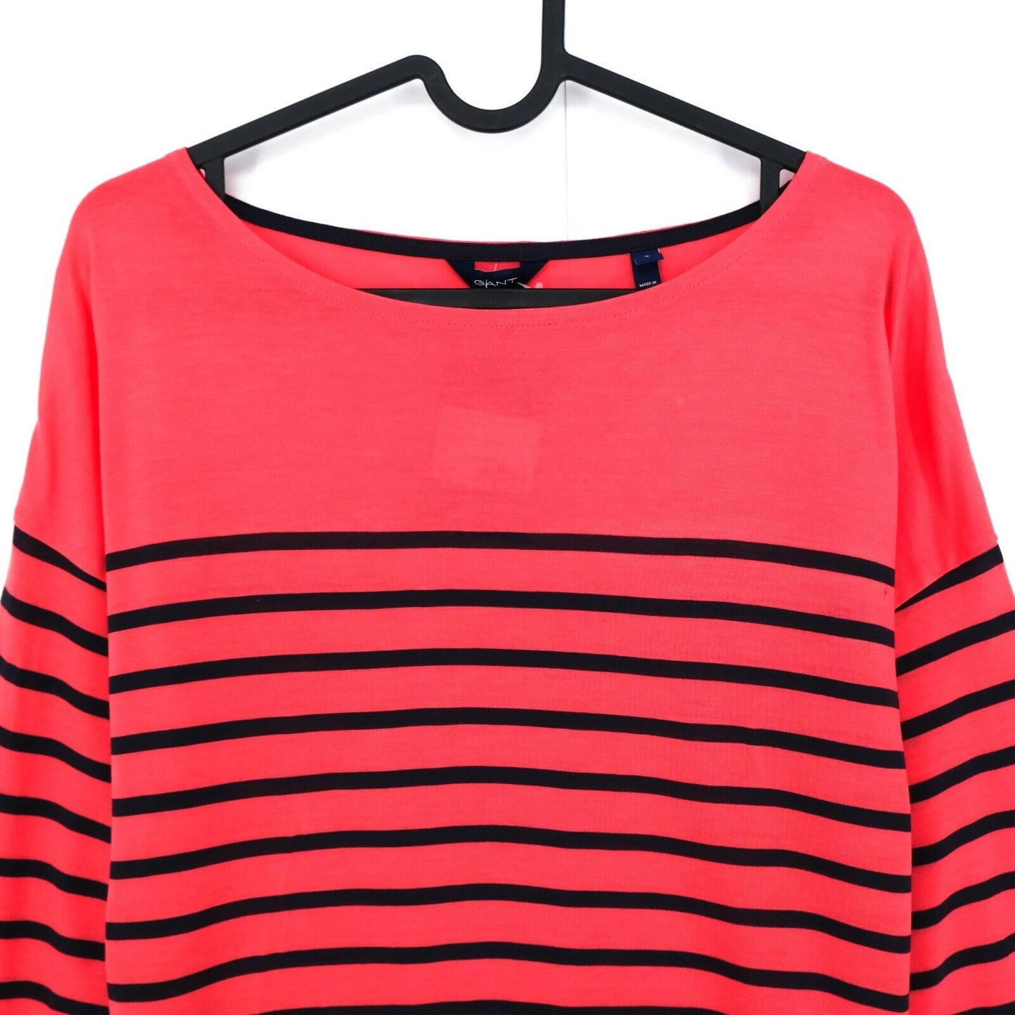 GANT Red Striped Crew Neck Light Weight Long Sleeve T Shirt Size S