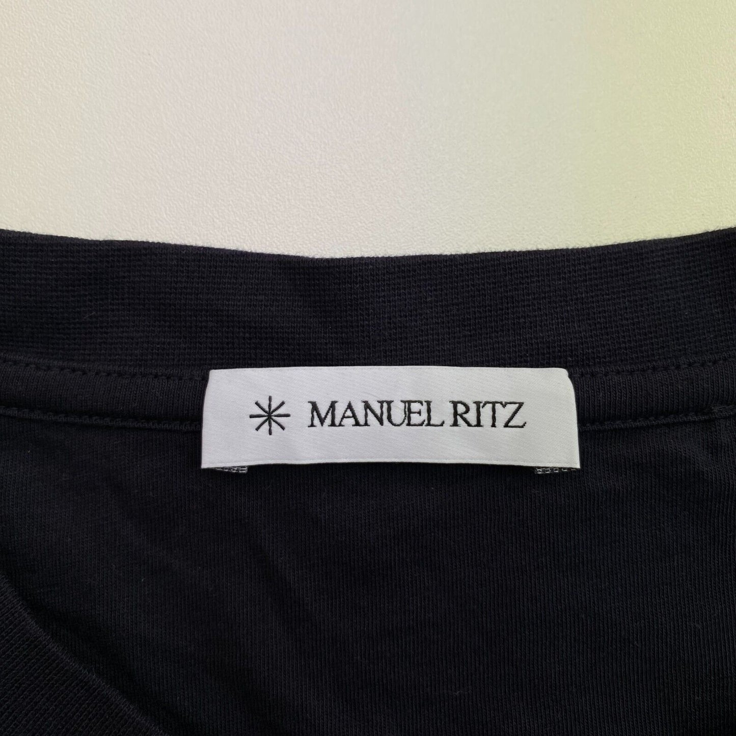 MANUEL RITZ Men Navy Blue Cotton Crew Neck Short Sleeve T Shirt Size XL