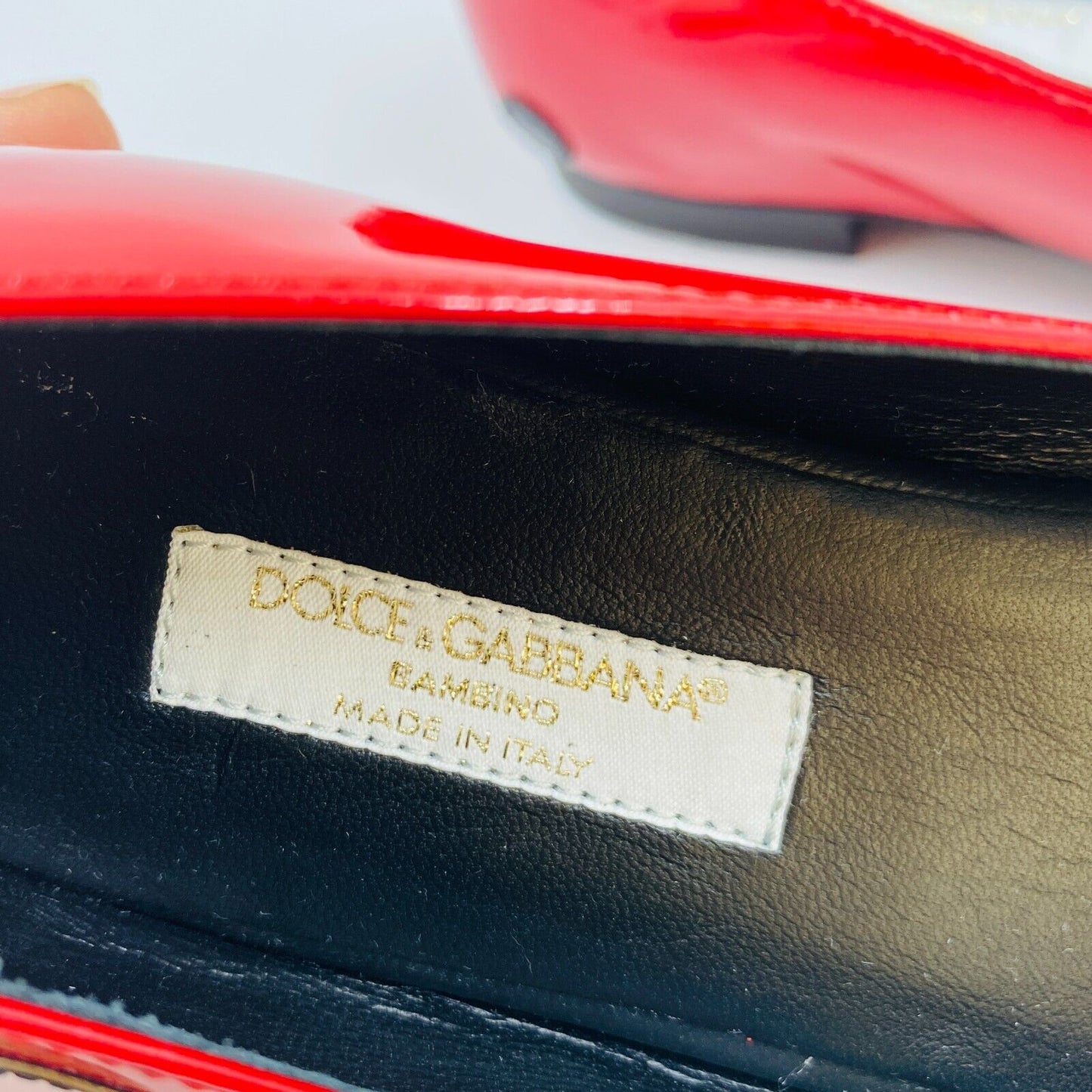 DOLCE&GABBANA Red Ballerina Flat Shoes Size EU 29 UK 10.5 US 11.5