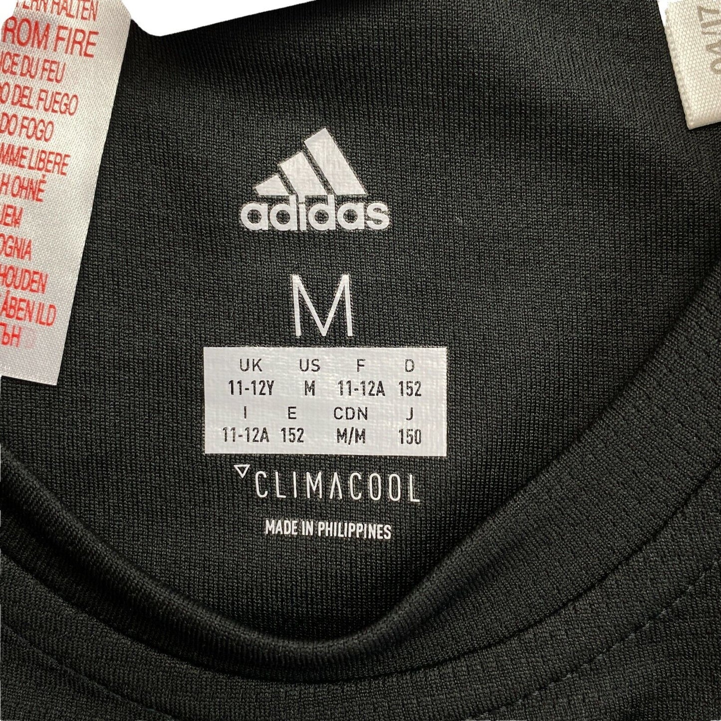 Adidas Climacool Youth Boys Black Crew Neck T Shirt Size 11 - 12 Years