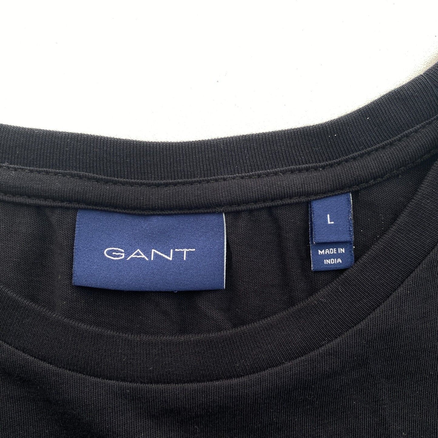 GANT Men Black Original Crew Neck Short Sleeve T Shirt Size L