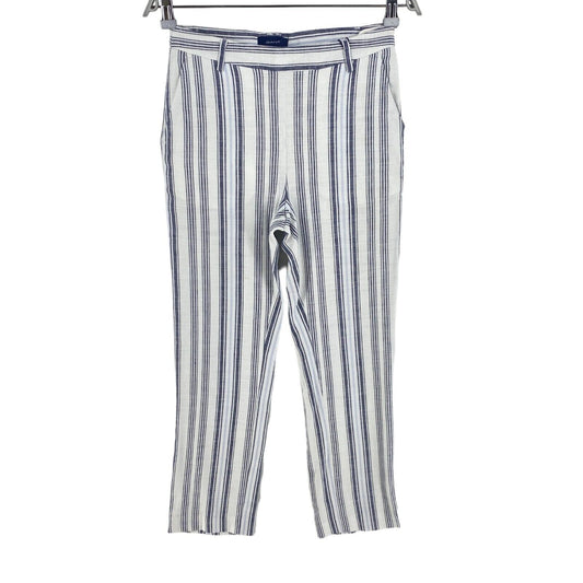 GANT Pantalon cigarette en lin rayé blanc Pantalon Taille EU 34 UK 8 US 4