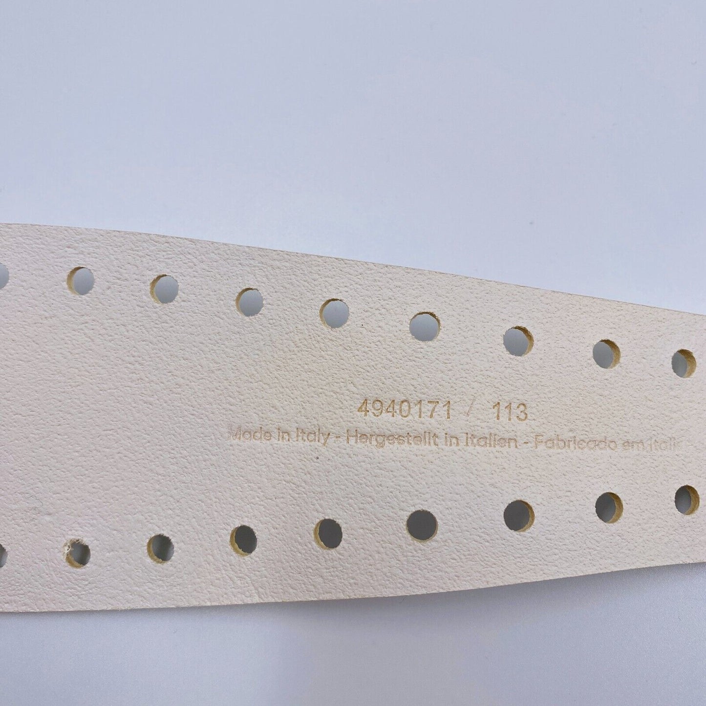 GANT Ceinture perforée 100 % cuir blanc pour femme Taille 80 cm 32 po.